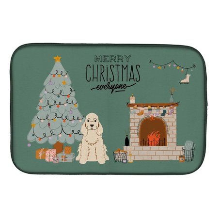 CAROLINES TREASURES 14 x 21 in. Buff Cocker Spaniel Christmas Everyone Dish Drying Mat CK7657DDM